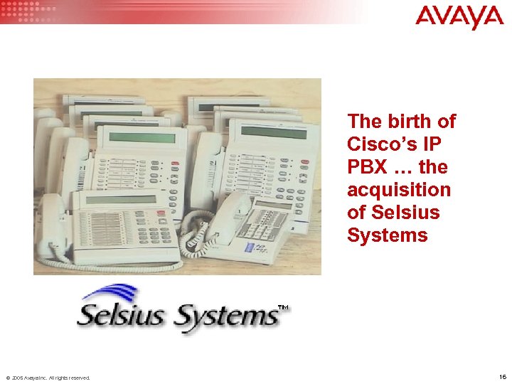 The birth of Cisco’s IP PBX … the acquisition of Selsius Systems © 2005