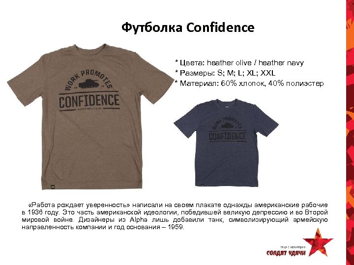 Футболка Confidence * Цвета: heather olive / heather navy * Размеры: S; M; L;