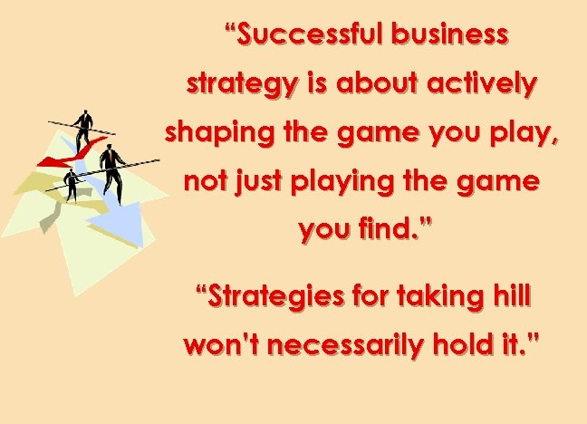 “Successful business strategy is about actively shaping the game you play, not just playing