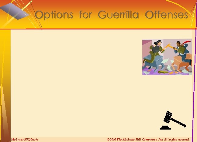 Options for Guerrilla Offenses Mc. Graw-Hill/Irwin © 2005 The Mc. Graw-Hill Companies, Inc. All