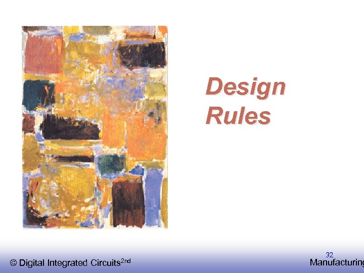 Design Rules © EE 141 Integrated Digital Circuits 2 nd 32 Manufacturing 