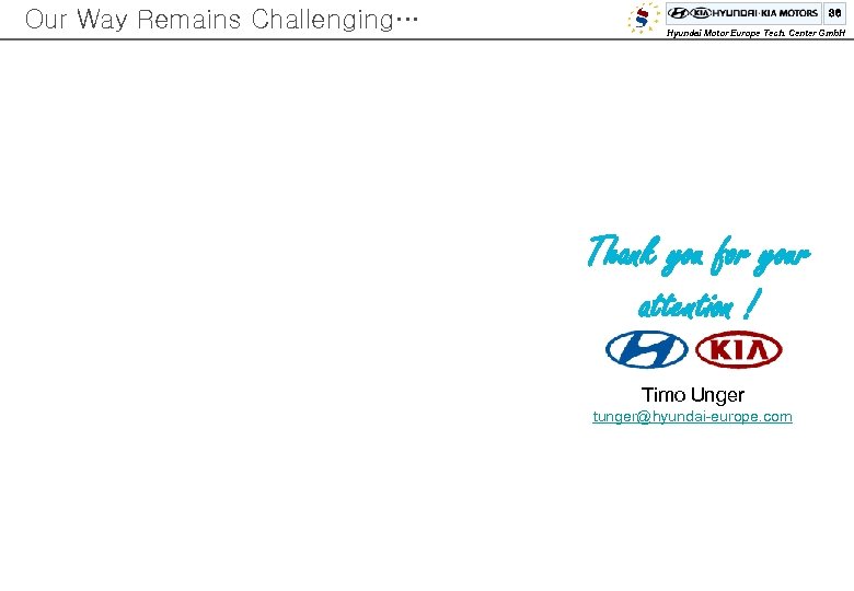 Our Way Remains Challenging… 36 Hyundai Motor Europe Tech. Center Gmb. H Thank you
