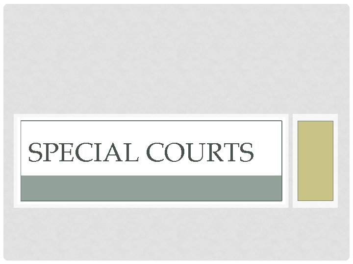 SPECIAL COURTS 