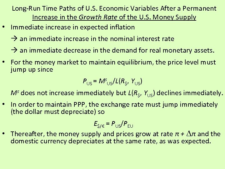 Long-Run Time Paths of U. S. Economic Variables After a Permanent Increase in the