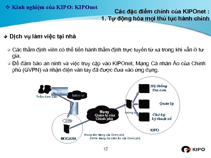 v Kinh nghiệm của KIPO: KIPOnet Các đặc điểm chính của KIPOnet : 1.