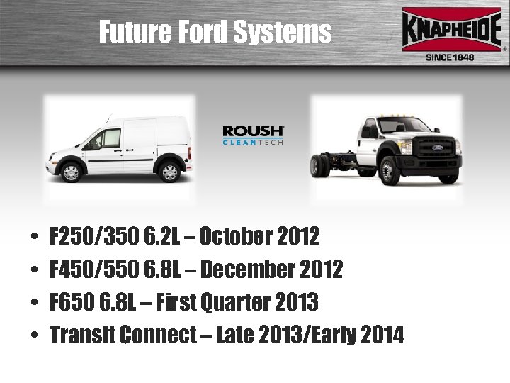 Future Ford Systems • • F 250/350 6. 2 L – October 2012 F