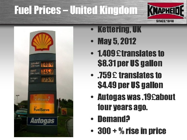 Fuel Prices – United Kingdom • Kettering, UK • May 5, 2012 • 1.