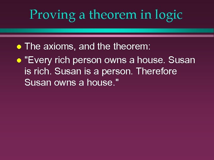 Proving a theorem in logic The axioms, and theorem: l 