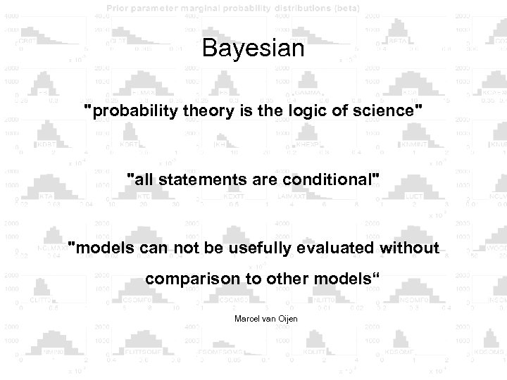 Bayesian "probability theory is the logic of science" "all statements are conditional" "models can
