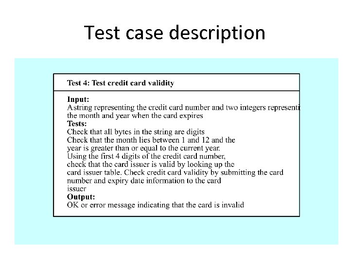 Test case description 