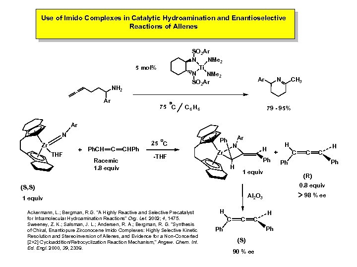 Use of Imido Complexes in Catalytic Hydroamination and Enantioselective Reactions of Allenes SO 2