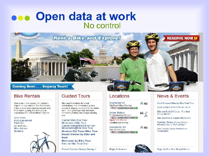 Open data at work No control 