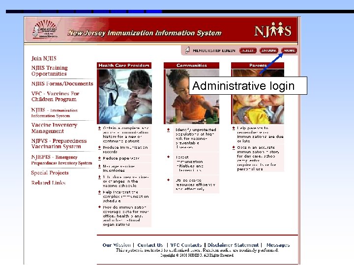 Administrative login 