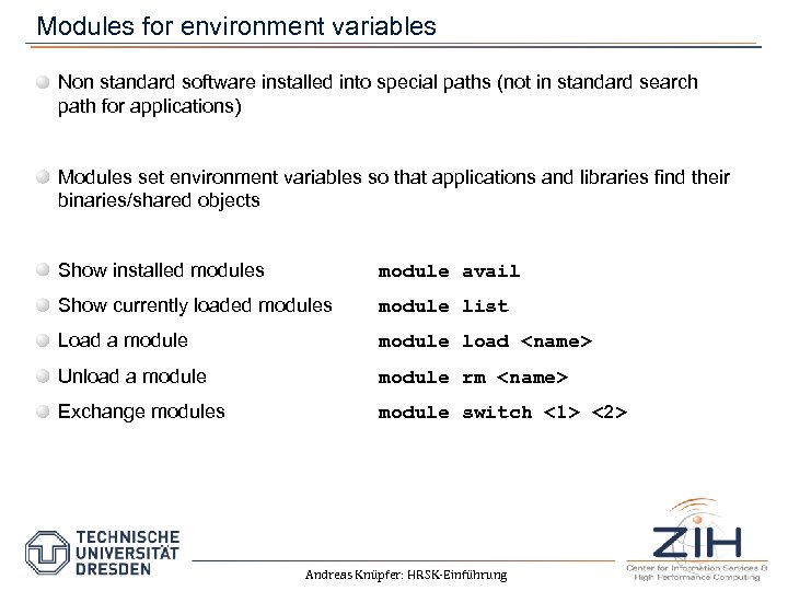 Modules for environment variables Non standard software installed into special paths (not in standard