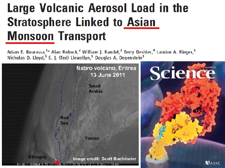 Nabro volcano, Eritrea 13 June 2011 Saudi Arabia Red Sea Yemen Ethiopia Image credit:
