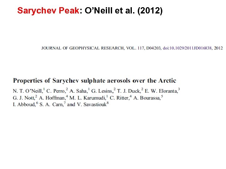 Sarychev Peak: O’Neill et al. (2012) 