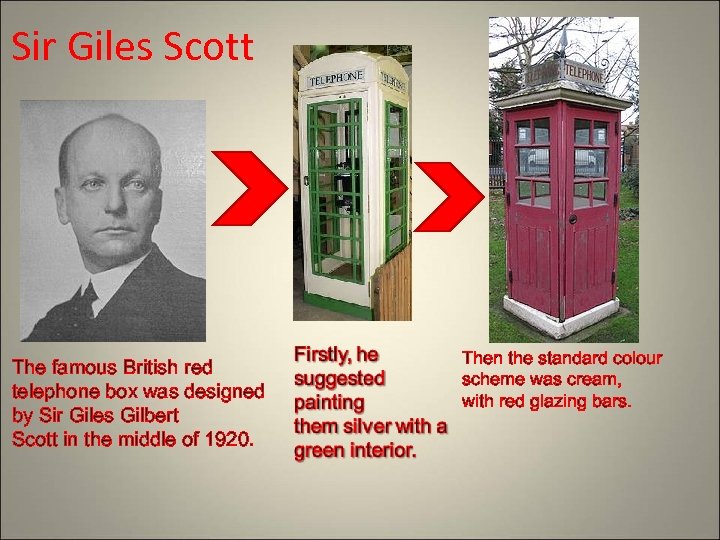 Sir Giles Scott The famous British red telephone box was designed by Sir Giles