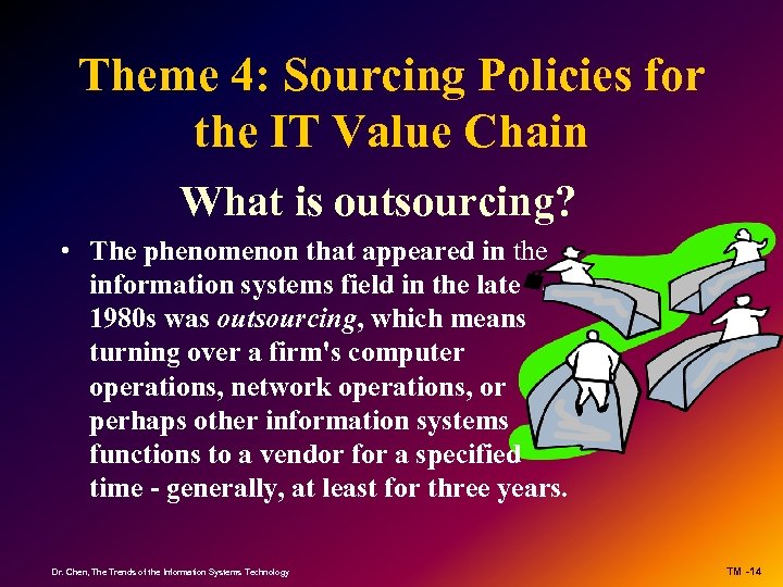 Theme 4: Sourcing Policies for the IT Value Chain What is outsourcing? • The