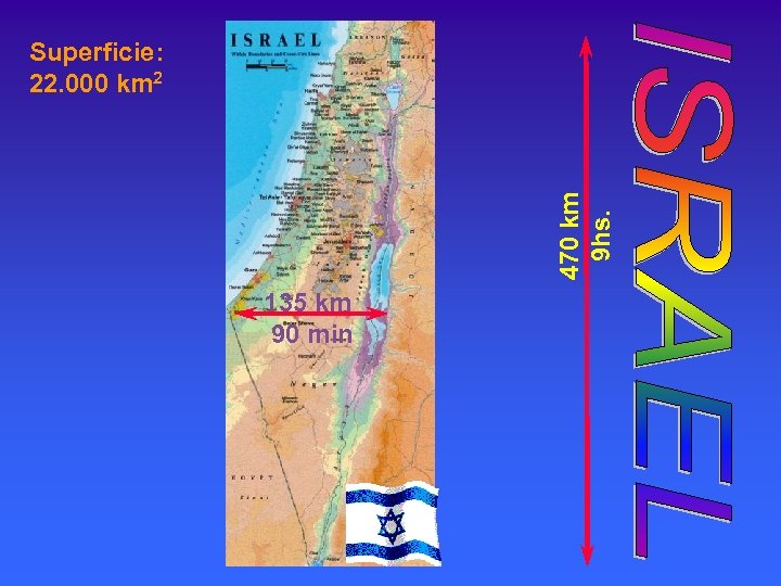 470 km 9 hs. Superficie: 22. 000 km 2 135 km 90 min 