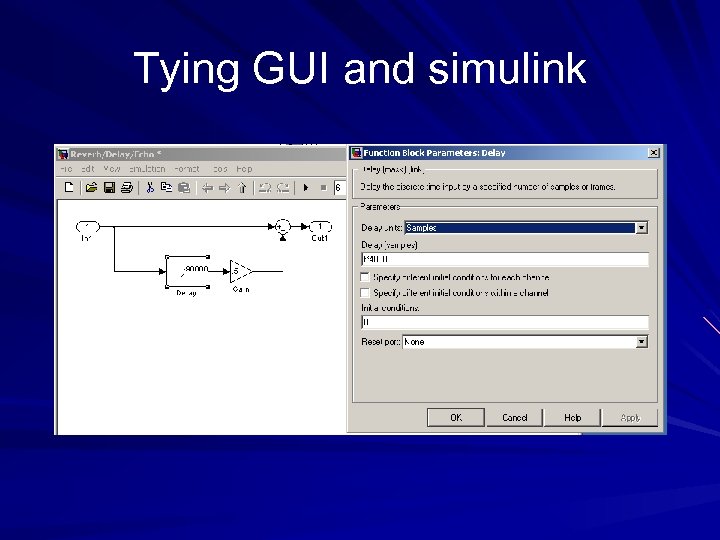 Tying GUI and simulink 