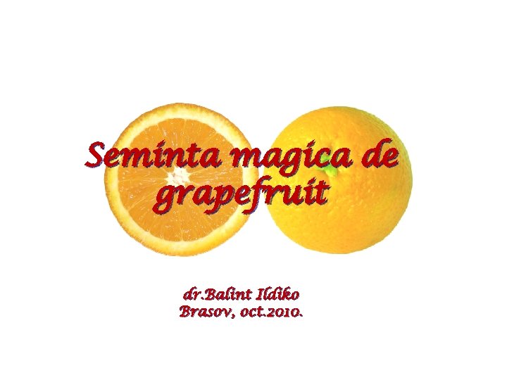 Seminta magica de grapefruit dr. Balint Ildiko Brasov, oct. 2010. 