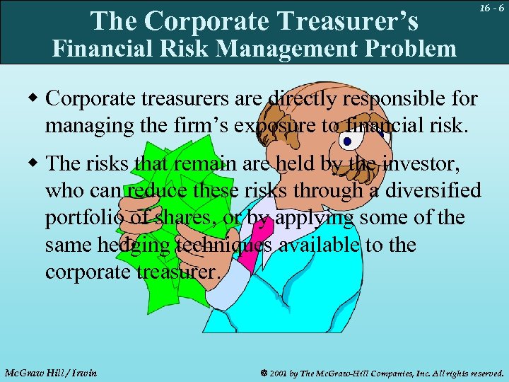 The Corporate Treasurer’s 16 - 6 Financial Risk Management Problem w Corporate treasurers are
