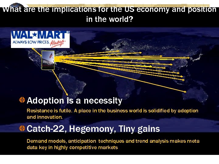 What are the implications for the US economy and position in the world? Adoption