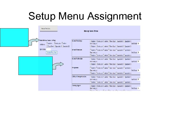 Setup Menu Assignment 