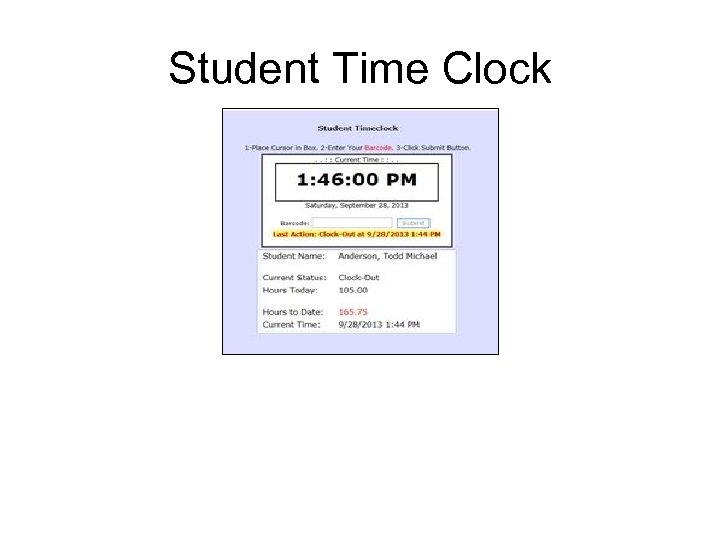 Student Time Clock 