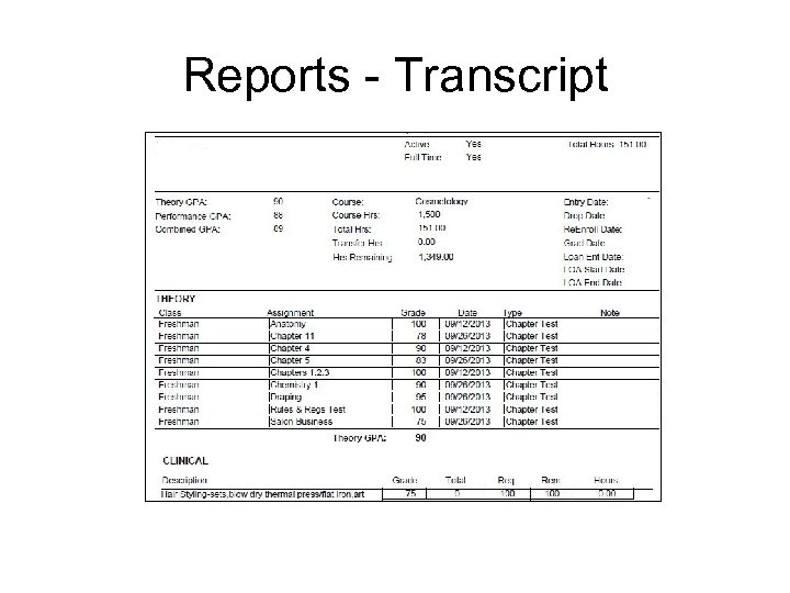 Reports - Transcript 