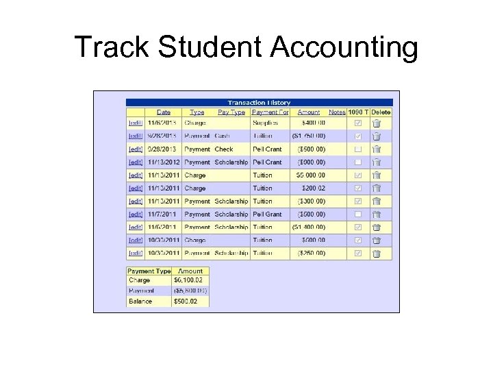 Track Student Accounting 