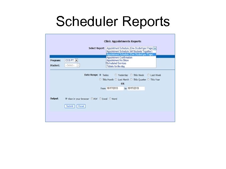 Scheduler Reports 