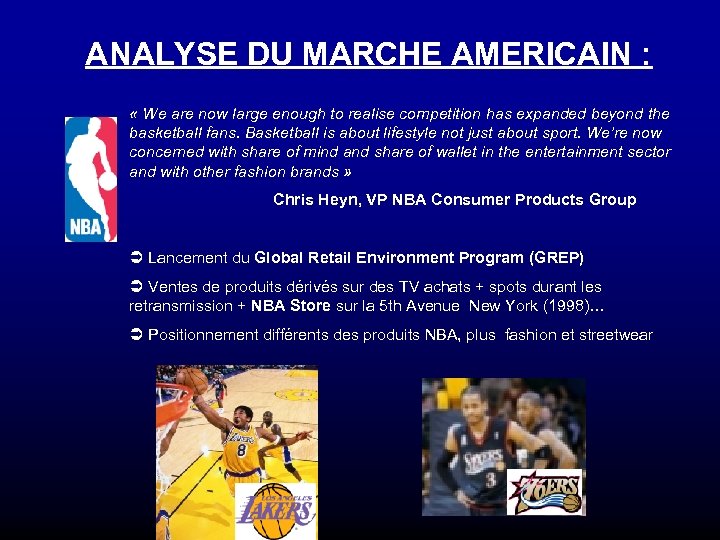 ANALYSE DU MARCHE AMERICAIN : « We are now large enough to realise competition