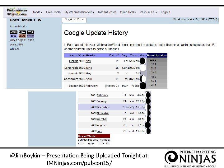 @Jim. Boykin – Presentation Being Uploaded Tonight at: IMNinjas. com/pubcon 15/ 
