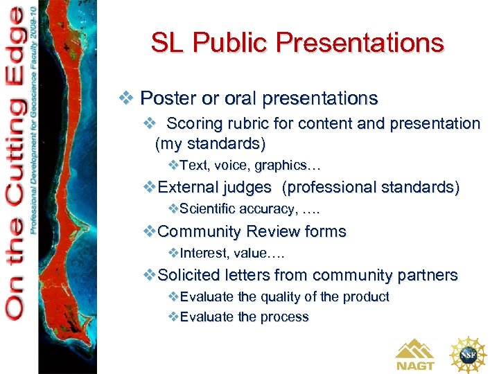 SL Public Presentations v Poster or oral presentations v Scoring rubric for content and