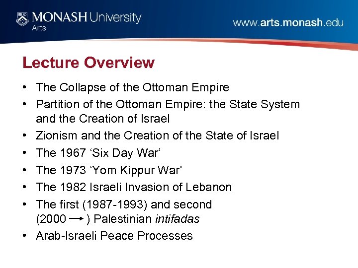 Lecture Overview • The Collapse of the Ottoman Empire • Partition of the Ottoman