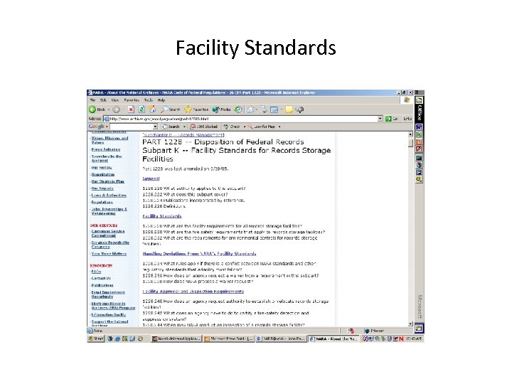 Facility Standards 