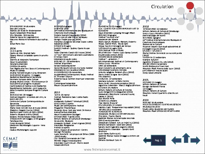Circulation STRASBURGO 14 dicembre Sala del Comune Fabrizio de Rossi Re Kinderszenen Fausto Sebastiani