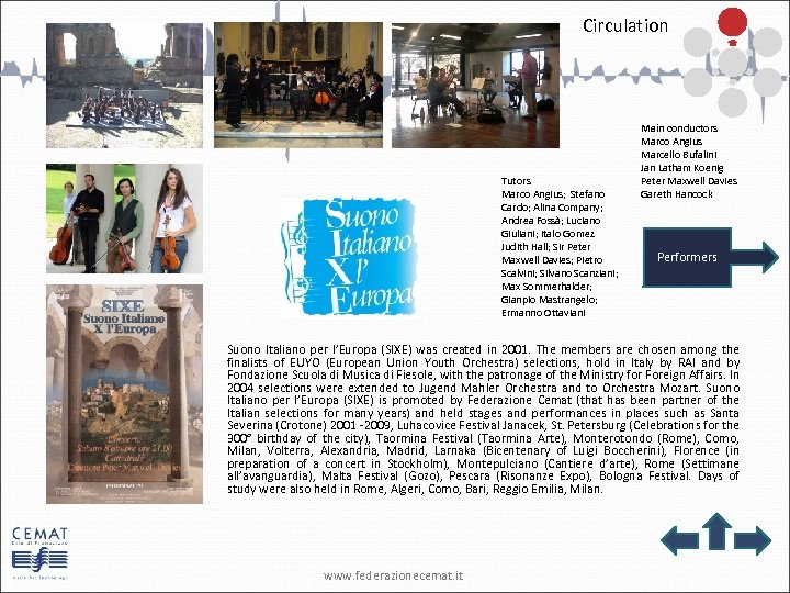 Circulation Tutors Marco Angius; Stefano Cardo; Alina Company; Andrea Fossà; Luciano Giuliani; Italo Gomez