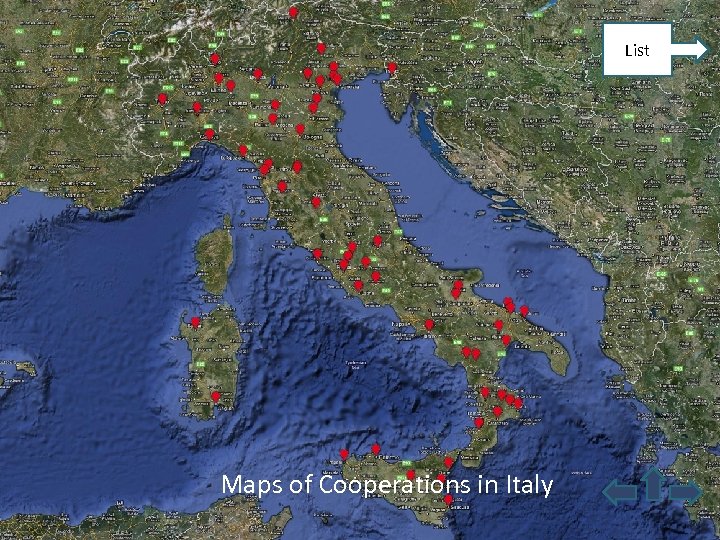 Cooperation List Maps of Cooperations in Italy www. federazionecemat. it 