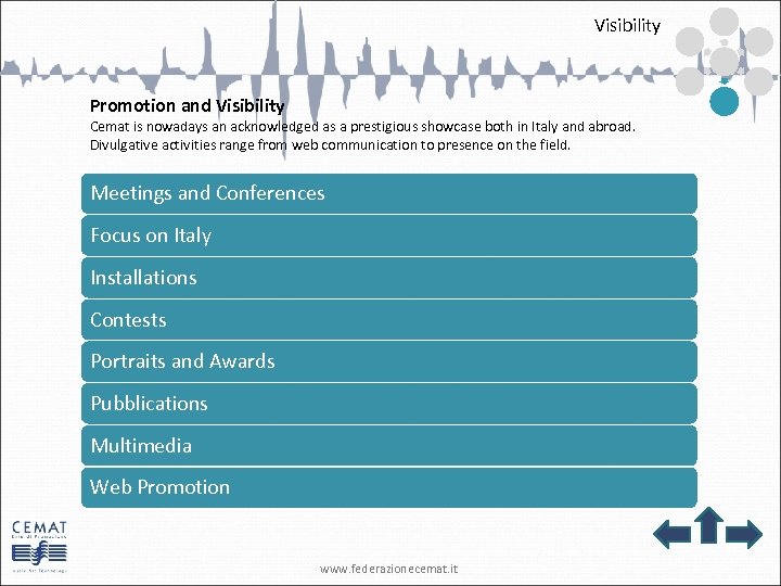 Visibility Promotion and Visibility Cemat is nowadays an acknowledged as a prestigious showcase both