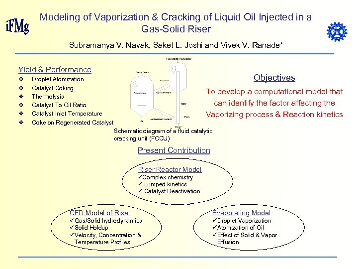 Modeling of Vaporization & Cracking of Liquid Oil Injected in a Gas-Solid Riser Subramanya