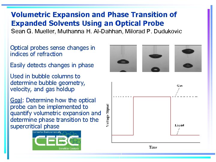 Volumetric Expansion and Phase Transition of Expanded Solvents Using an Optical Probe Sean G.