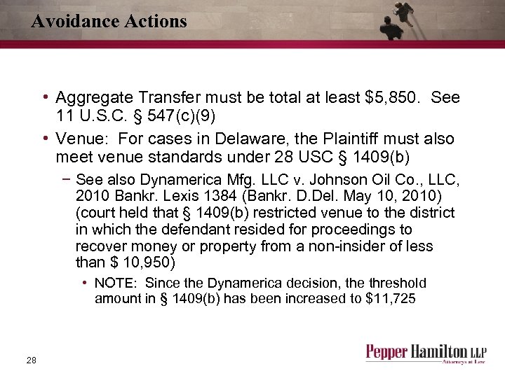 Avoidance Actions • Aggregate Transfer must be total at least $5, 850. See 11