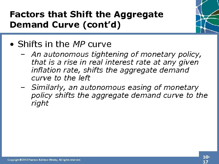 Factors that Shift the Aggregate Demand Curve (cont’d) • Shifts in the MP curve