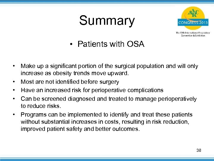 Perioperative Program Aspects Of OSA