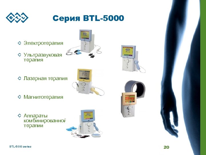 Серия BTL-5000 Электротерапия Ультразвуковая терапия Лазерная терапия Магнитотерапия Аппараты комбинированной терапии BTL-5000 series 20