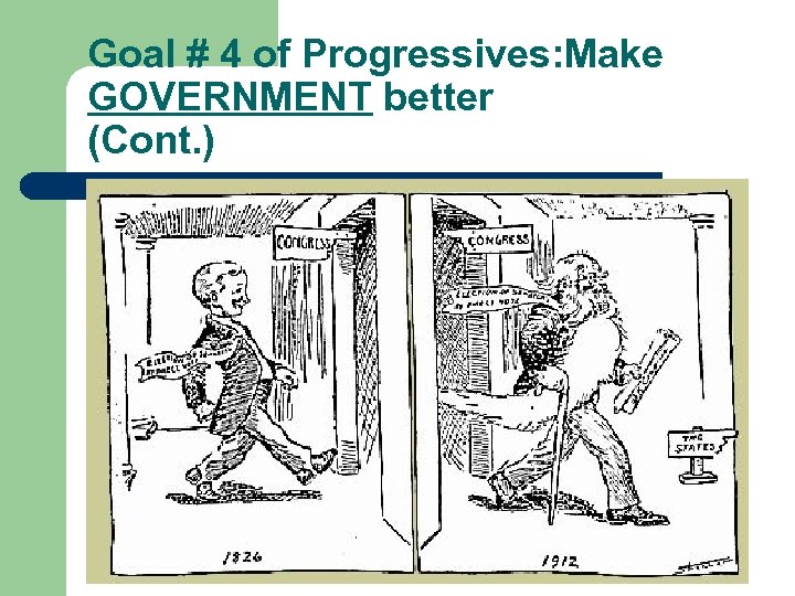 Goal # 4 of Progressives: Make GOVERNMENT better (Cont. ) 