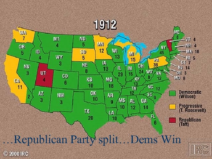 …Republican Party split…Dems Win 