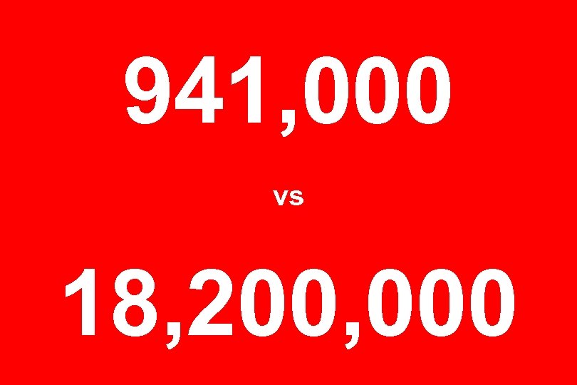 941, 000 vs 18, 200, 000 